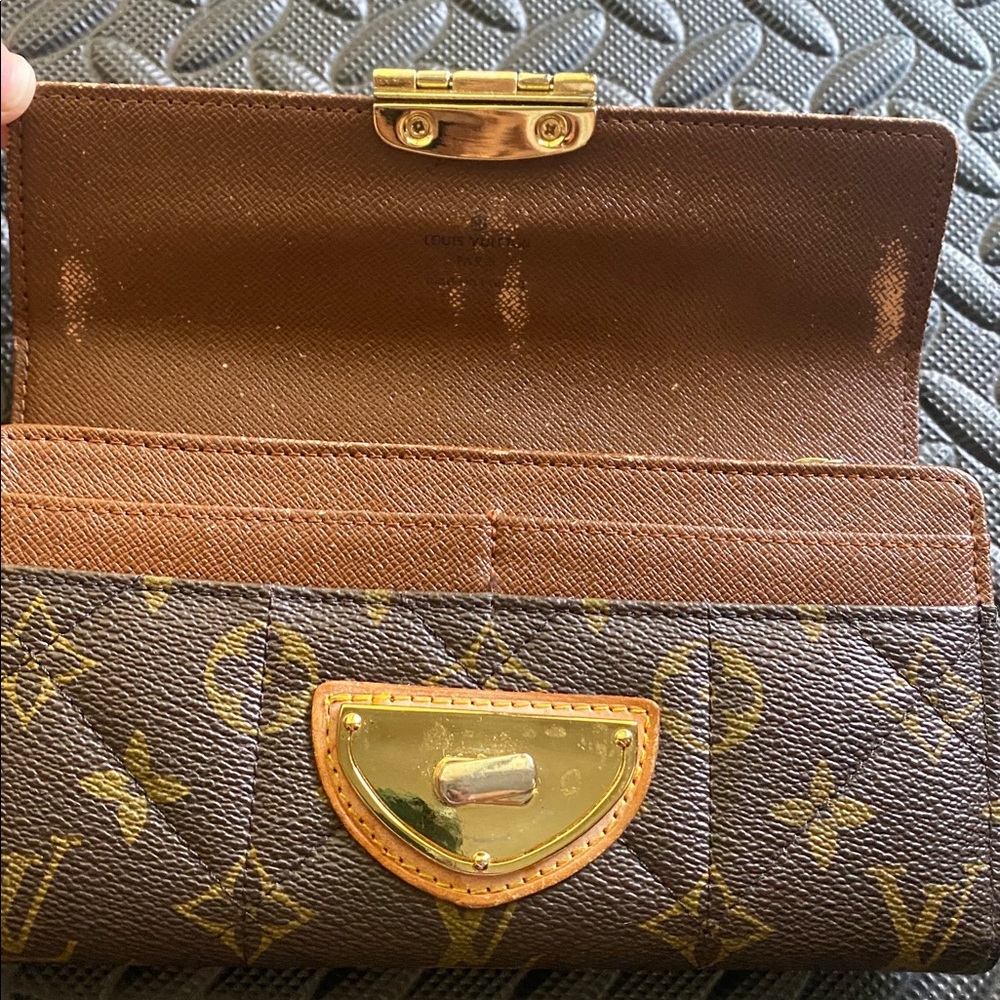Louis Vuitton 100% Authentic Vintage Brown and Gold Clutch Long Wallet - Picture 4 of 11